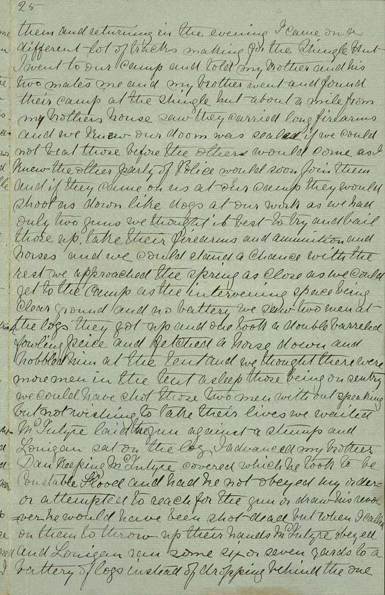 Page twenty five of Ned Kelly's Jerilderie letter. - click to view larger image