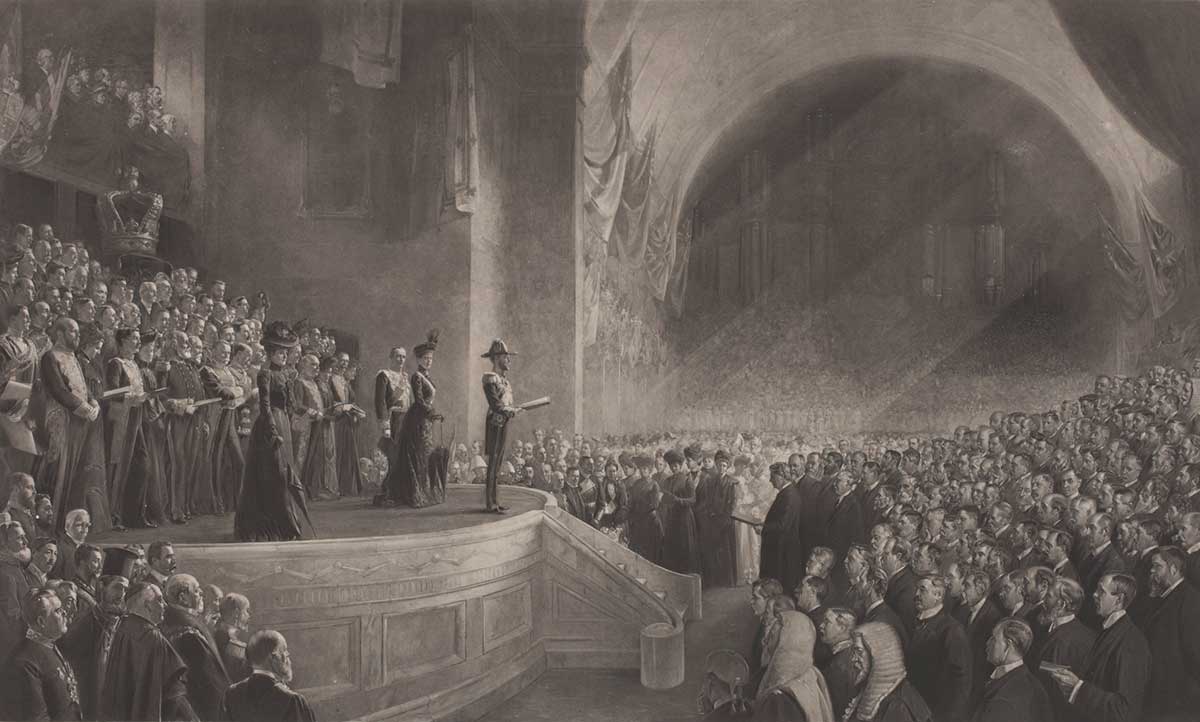 Painting of opening of parliament by Tom Roberts