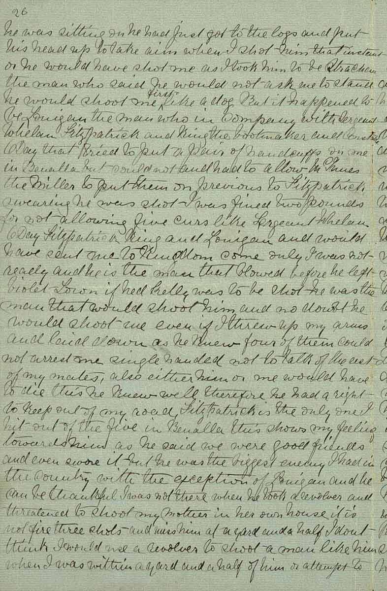 Page twenty six of Ned Kelly's Jerilderie letter. - click to view larger image