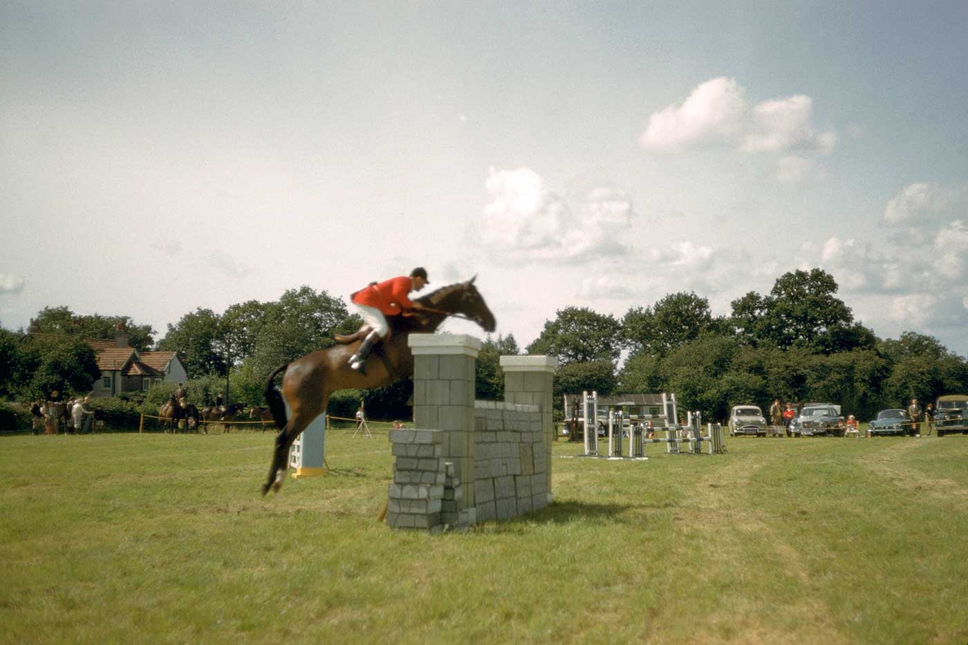 Neale Lavis on Mirrabooka at Badminton Horse Trials, England, April 1960 - click to view larger image