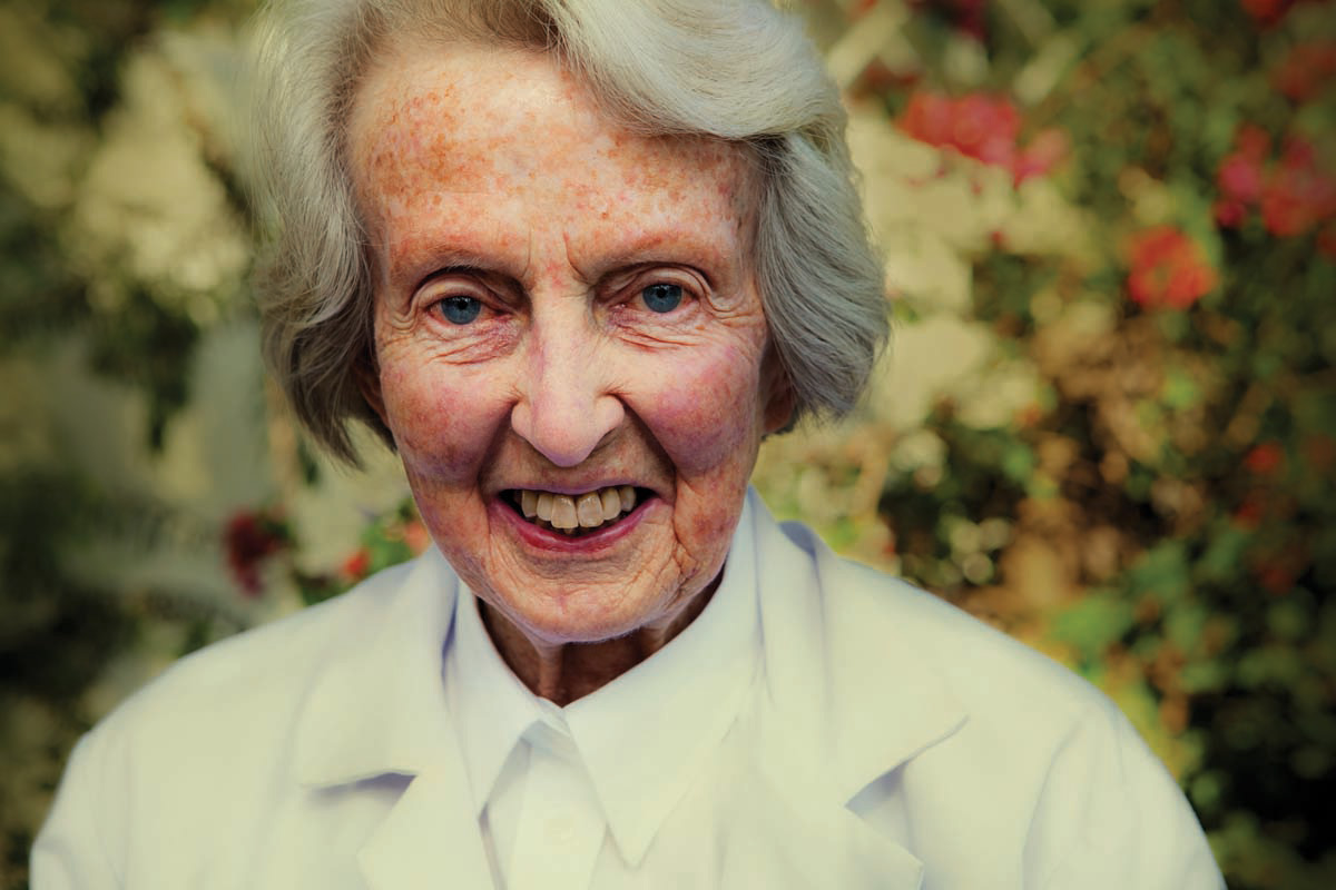 Studio portrait photograph of Dr Catherine Hamlin AC. - click to view larger image
