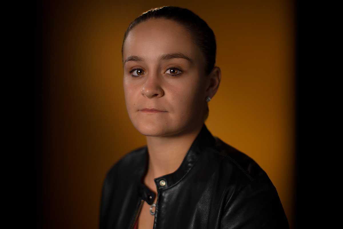 Studio portrait photograph of Ashleigh Barty. - click to view larger image