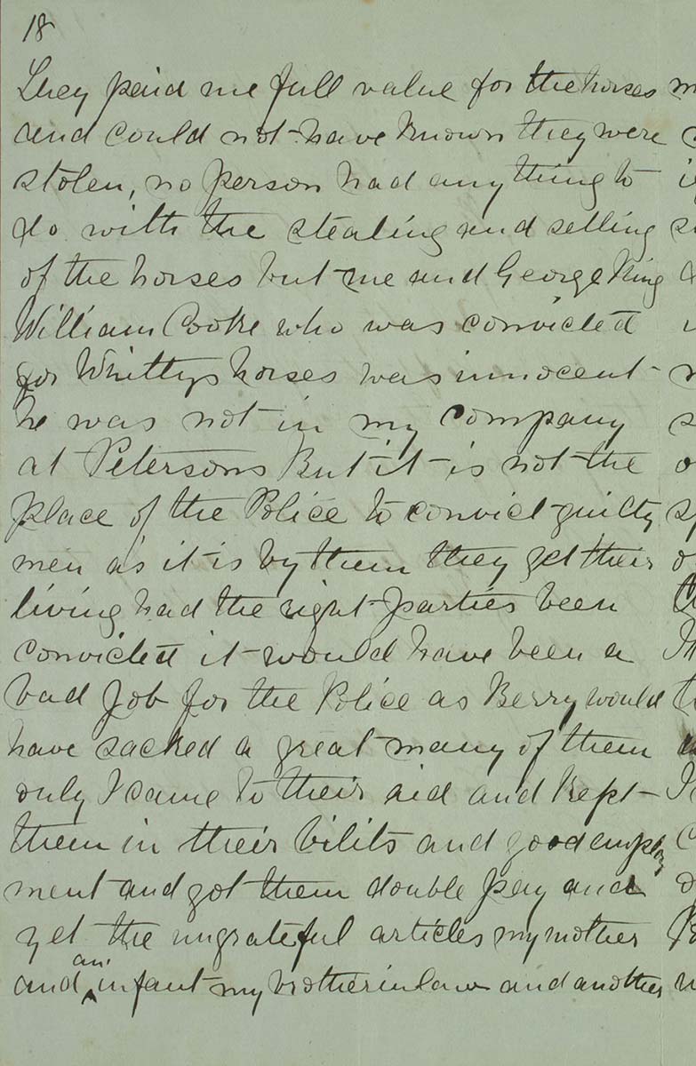 Page eighteen of Ned Kelly's Jerilderie letter. - click to view larger image