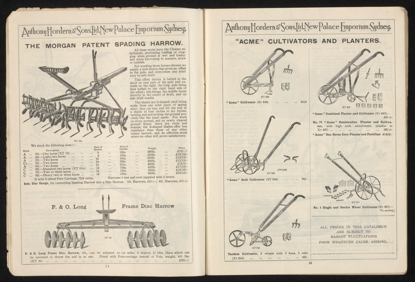 Anthony Hordern's store catalogue, 1923, pages 14 and 15 - click to view larger image